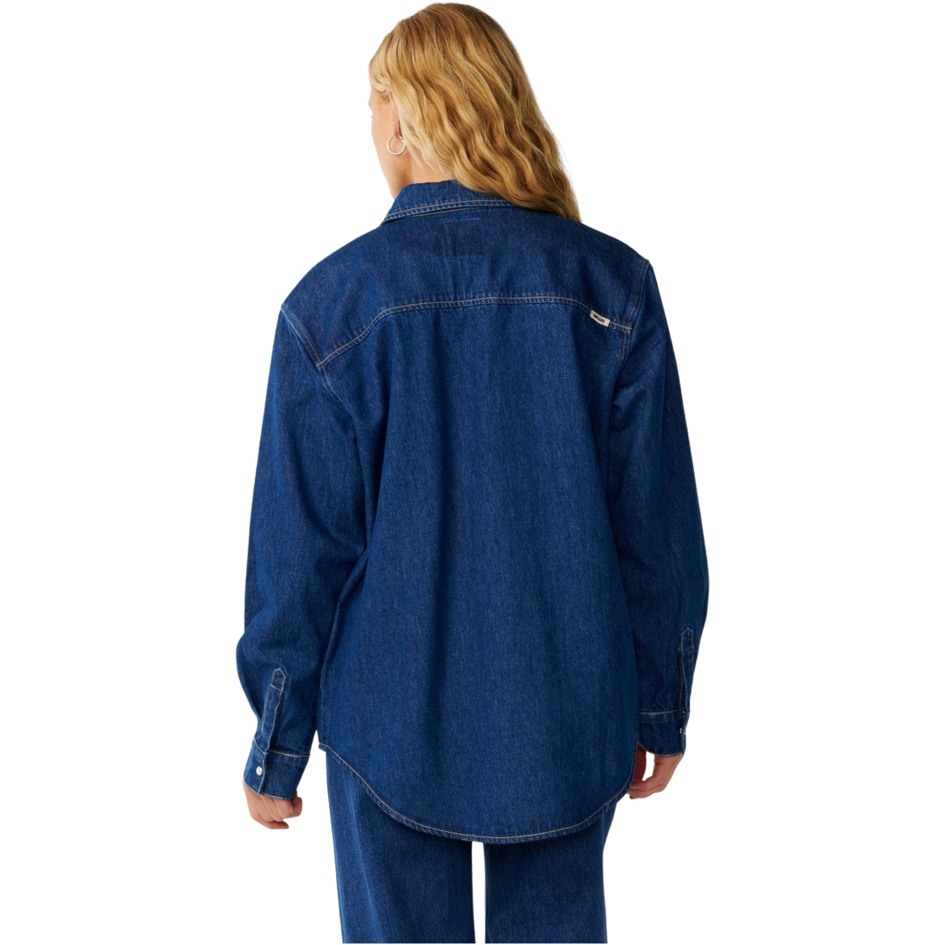 2026 Rip Curl Womens Cruisin Denim Long Sleeve Shirt 0PWWSH - Mid Blue